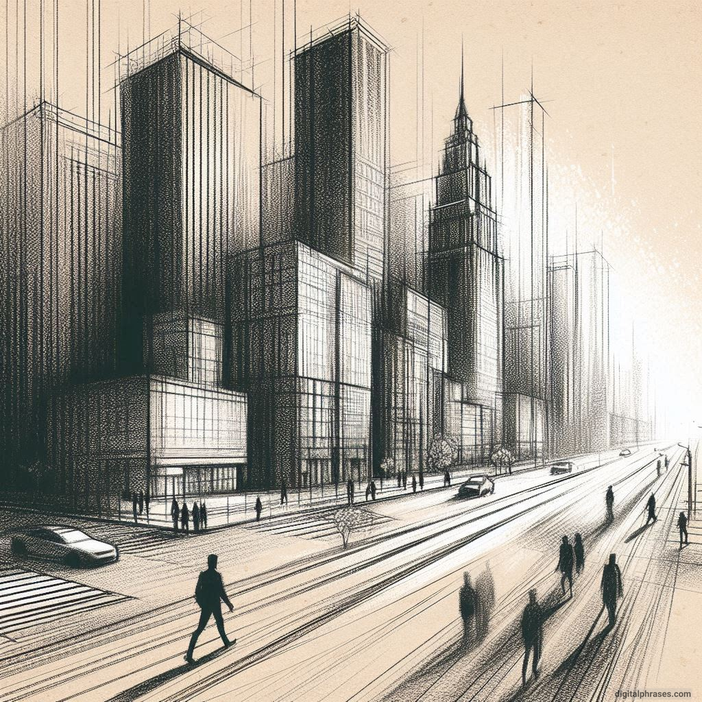 80 One-Point Perspective Drawing Ideas of Cities