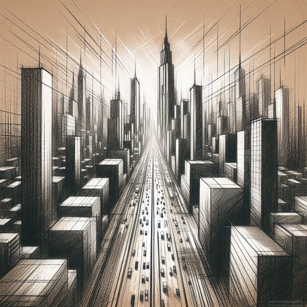 80 One-Point Perspective Drawing Ideas of Cities