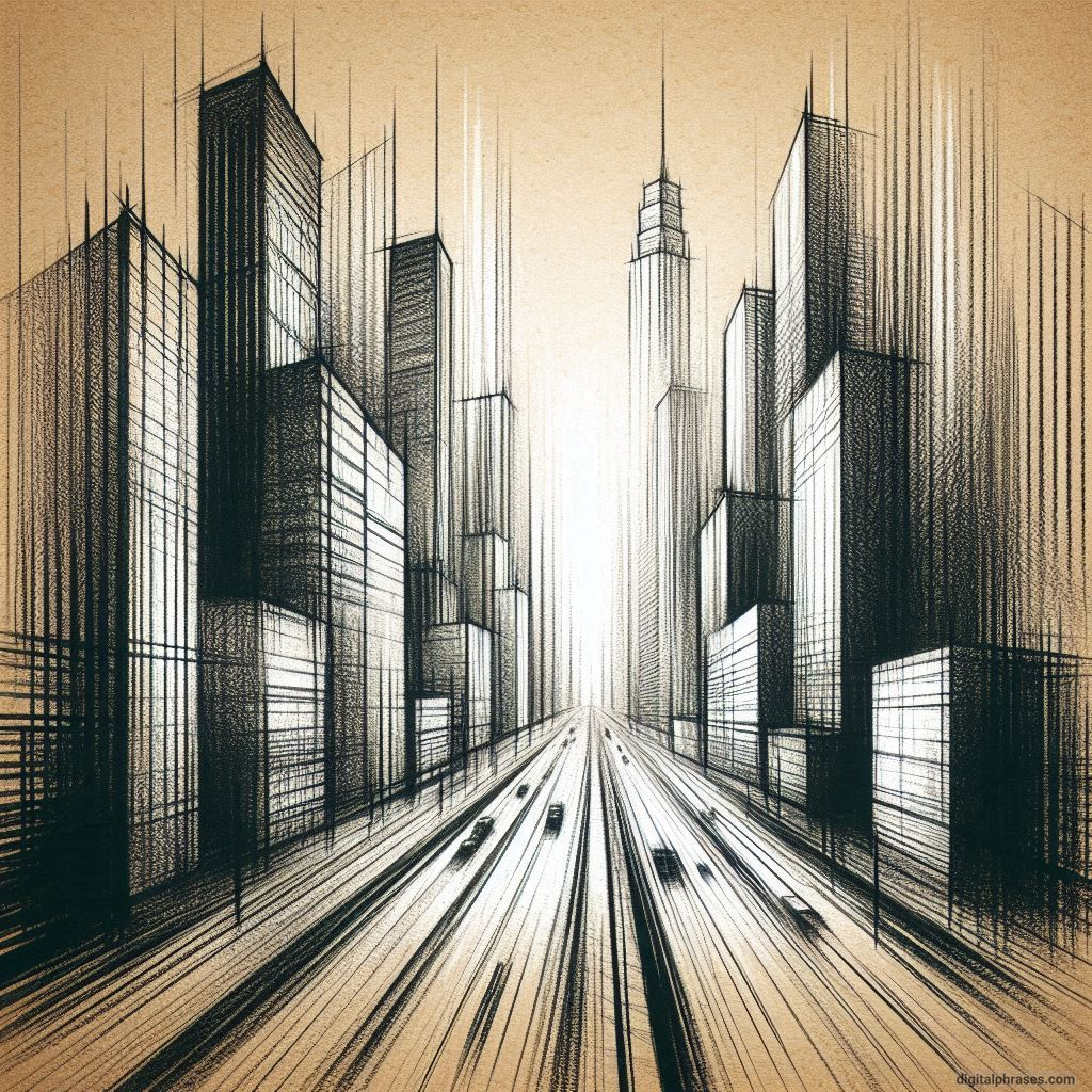 80 One-Point Perspective Drawing Ideas of Cities