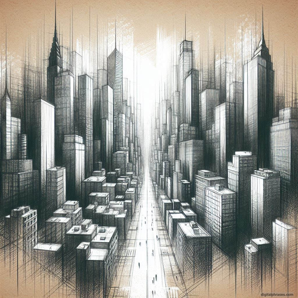 80 One-Point Perspective Drawing Ideas of Cities