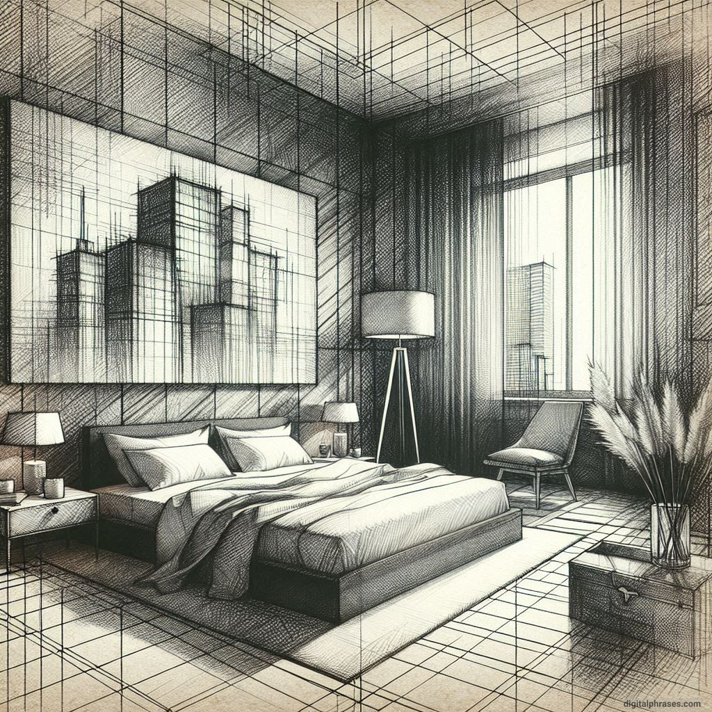 80 One Point Perspective Room/Bedroom Drawings