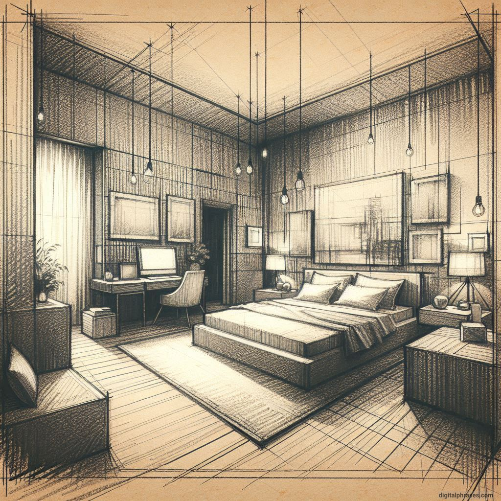 80 One Point Perspective Room/Bedroom Drawings