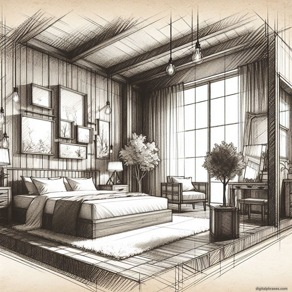 80 One Point Perspective Room/Bedroom Drawings