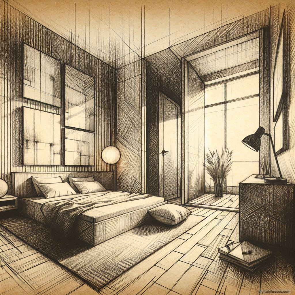 80 One Point Perspective Room/Bedroom Drawings