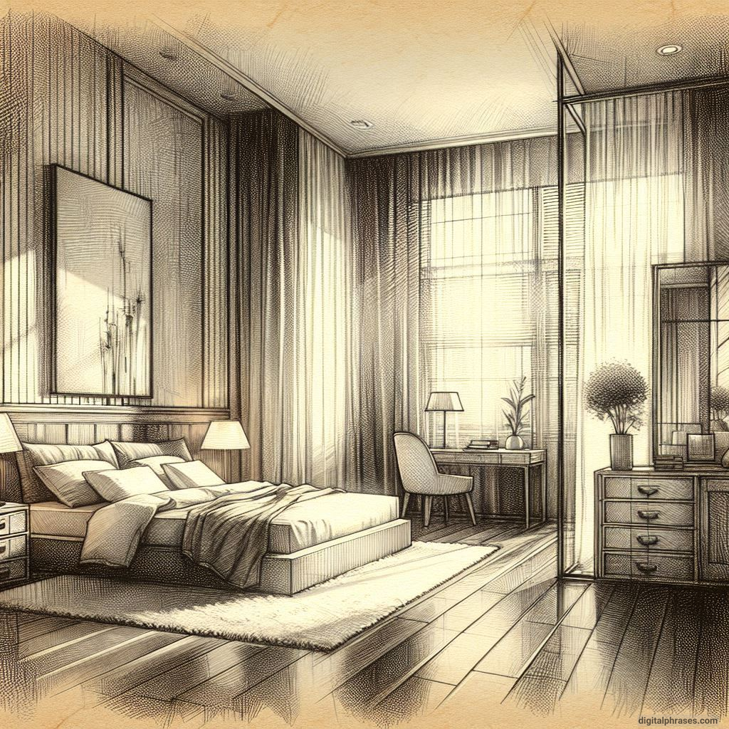 80 One Point Perspective Room/Bedroom Drawings