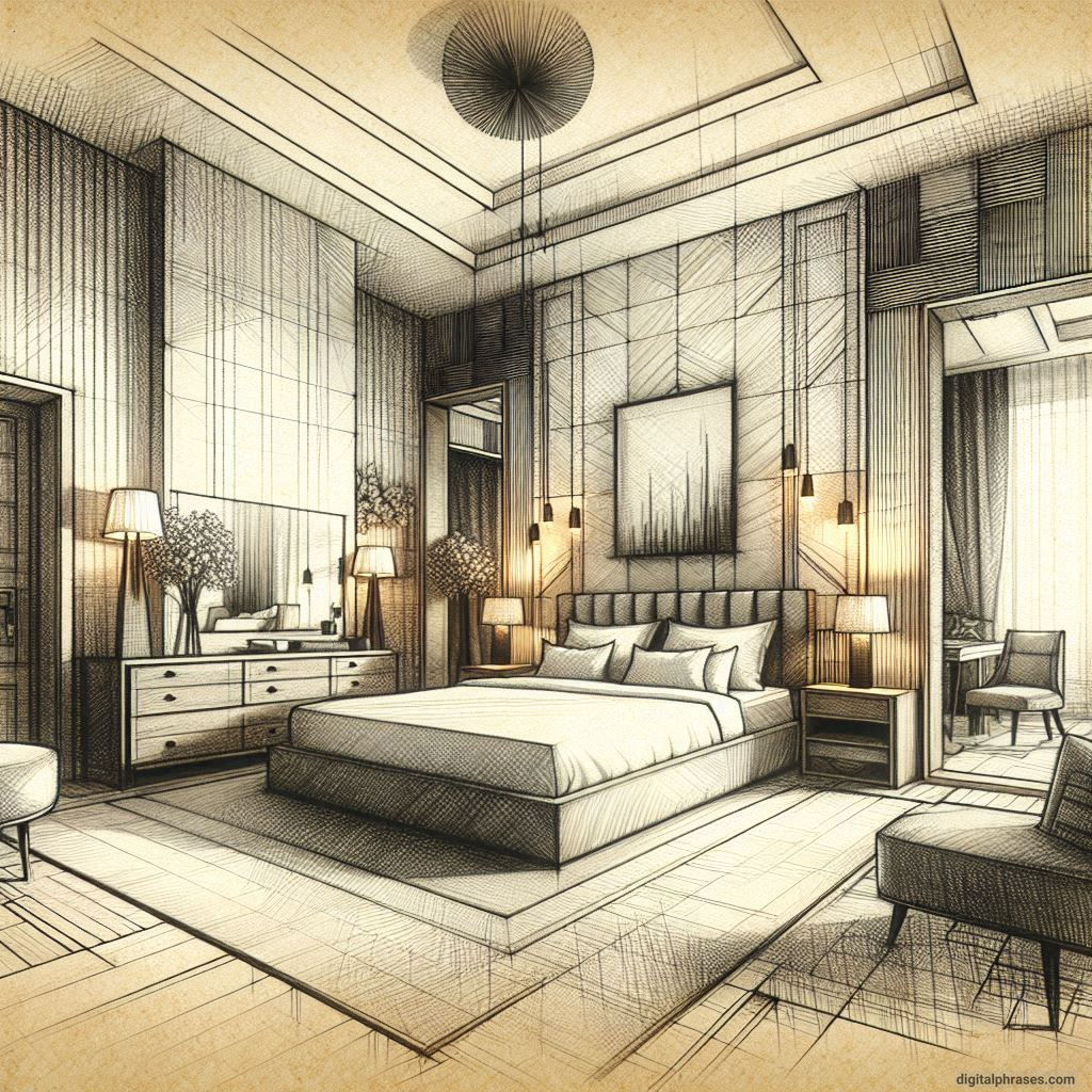 80 One Point Perspective Room/Bedroom Drawings