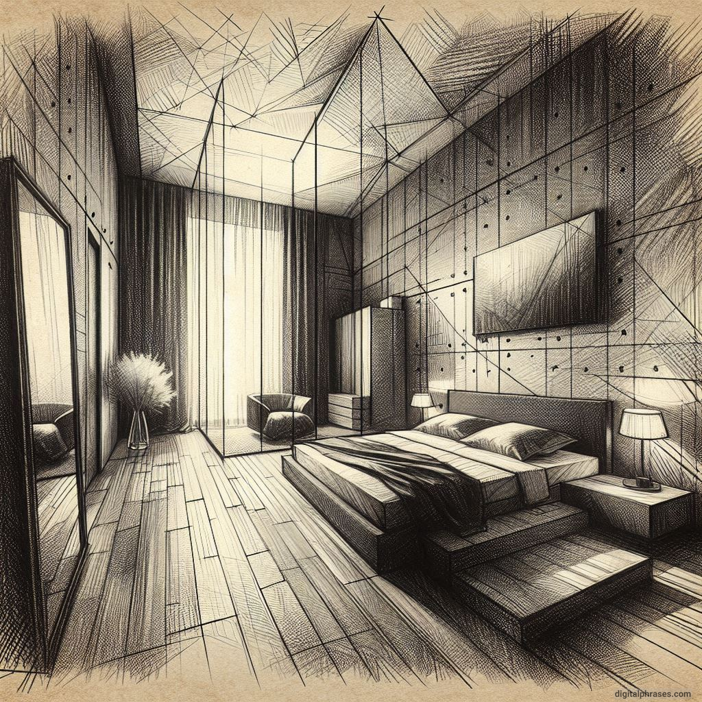 80 One Point Perspective Room/Bedroom Drawings