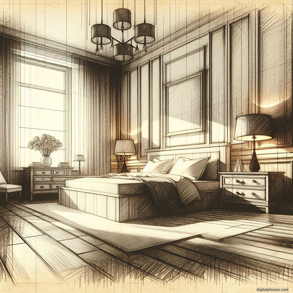 80 One Point Perspective Room/Bedroom Drawings