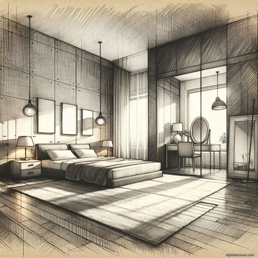 80 One Point Perspective Room/Bedroom Drawings