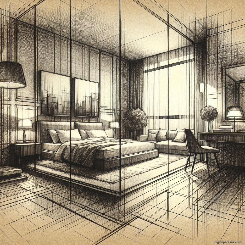 80 One Point Perspective Room/Bedroom Drawings