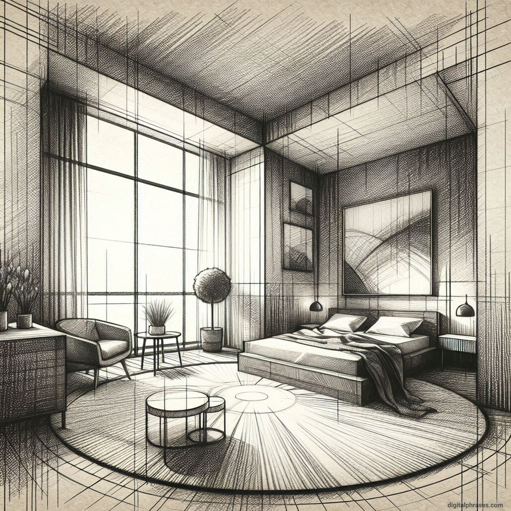 80 One Point Perspective Room/Bedroom Drawings