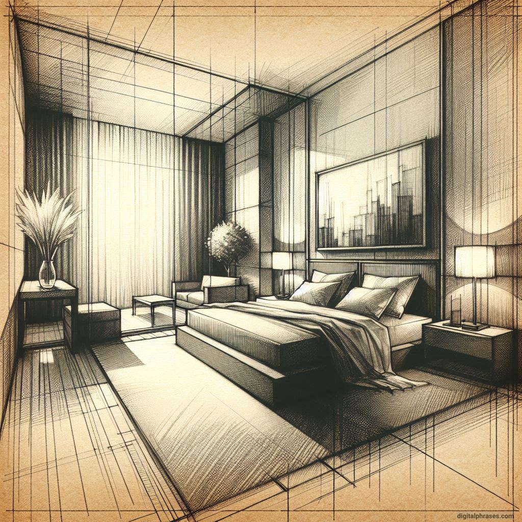 80 One Point Perspective Room/Bedroom Drawings