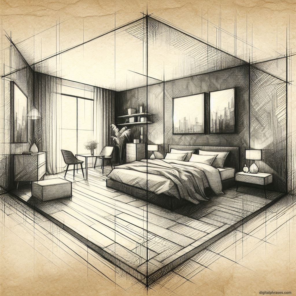 80 One Point Perspective Room/Bedroom Drawings