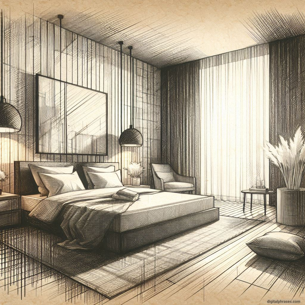 80 One Point Perspective Room/Bedroom Drawings