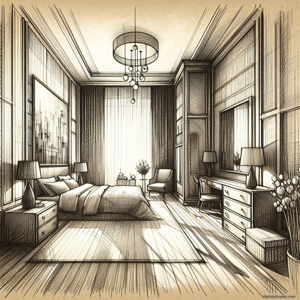 80 One Point Perspective Room/Bedroom Drawings