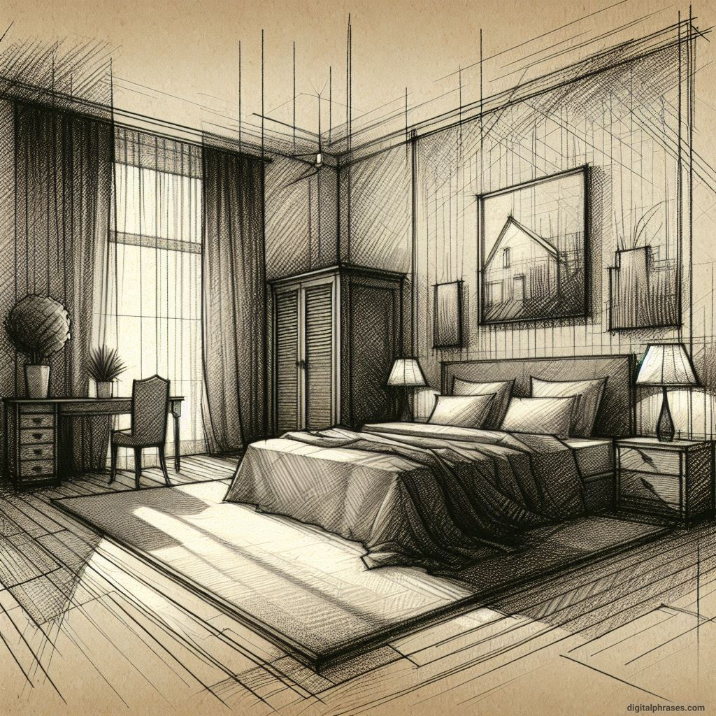 80 One Point Perspective Room/Bedroom Drawings