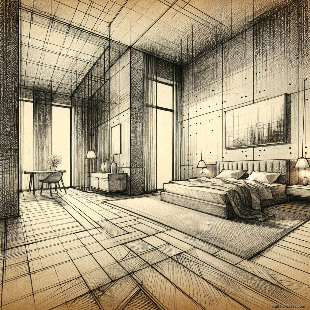 80 One Point Perspective Room/Bedroom Drawings