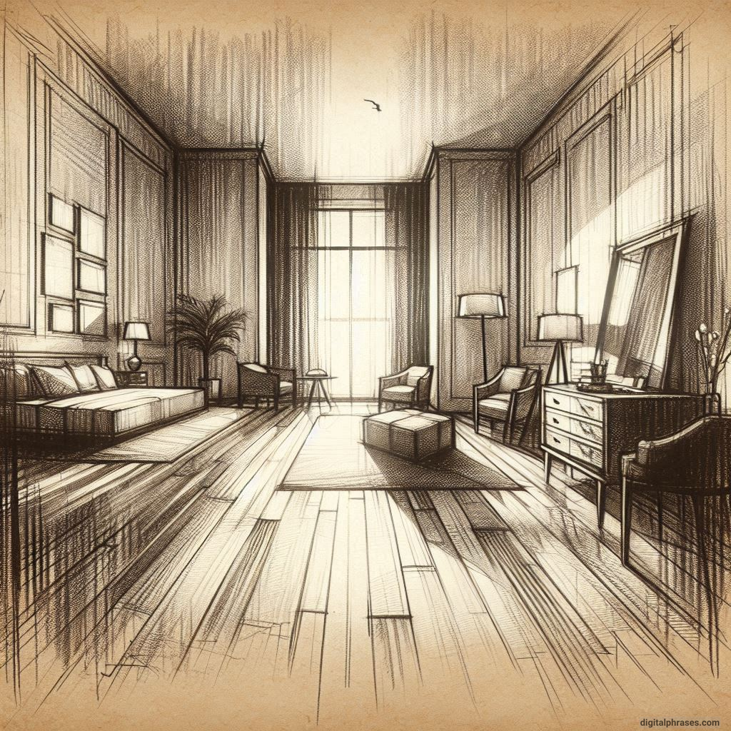 80 One Point Perspective Room/Bedroom Drawings