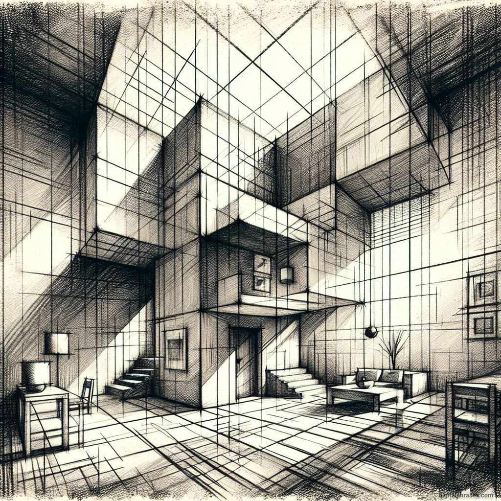 80 One Point Perspective Room/Bedroom Drawings