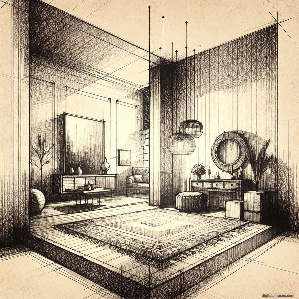 80 One Point Perspective Room/Bedroom Drawings