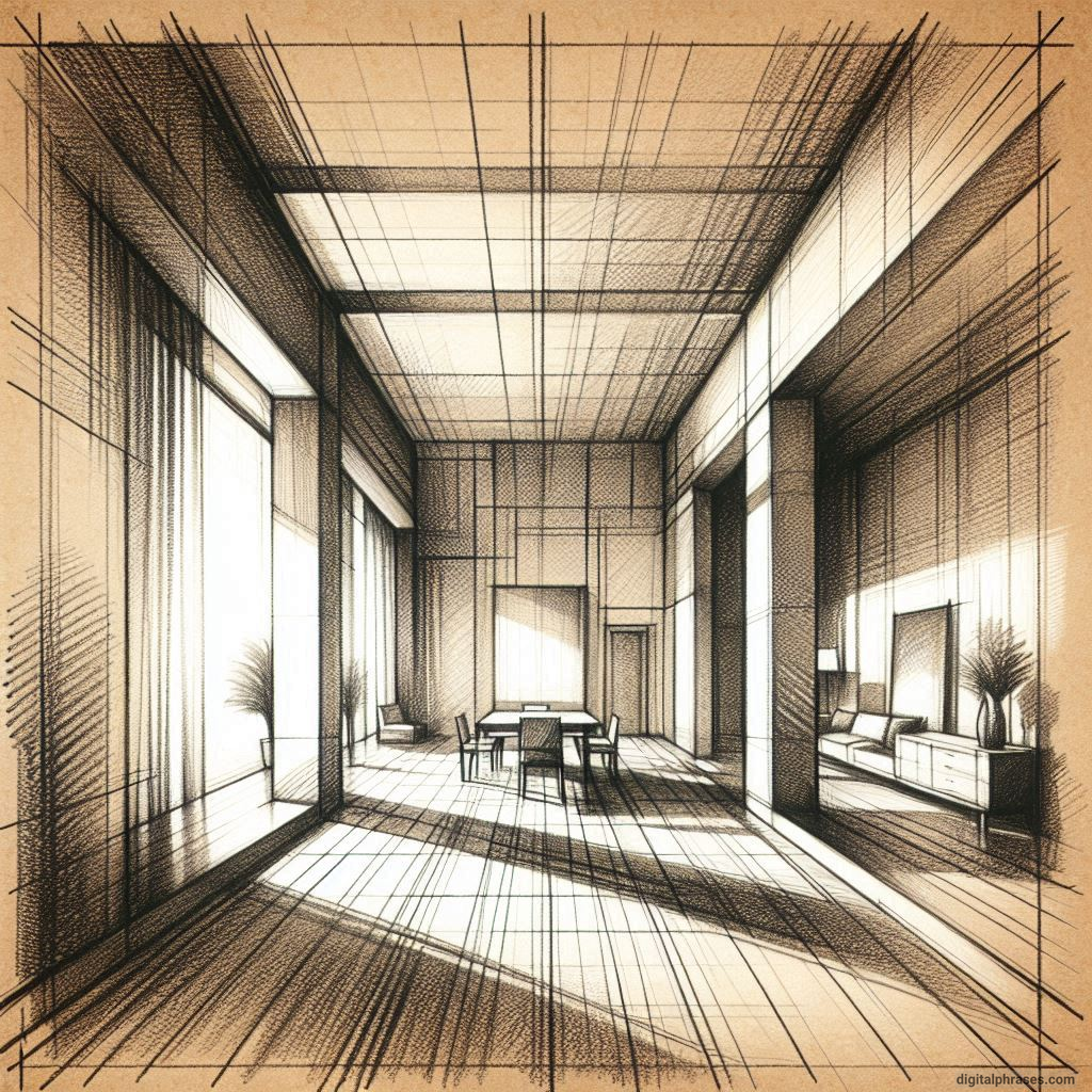 80 One Point Perspective Room/Bedroom Drawings