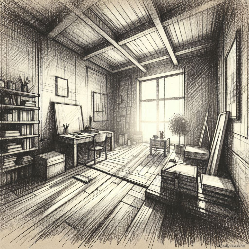 80 One Point Perspective Room/Bedroom Drawings