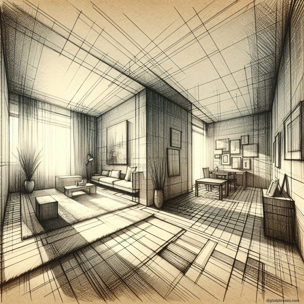 80 One Point Perspective Room/Bedroom Drawings