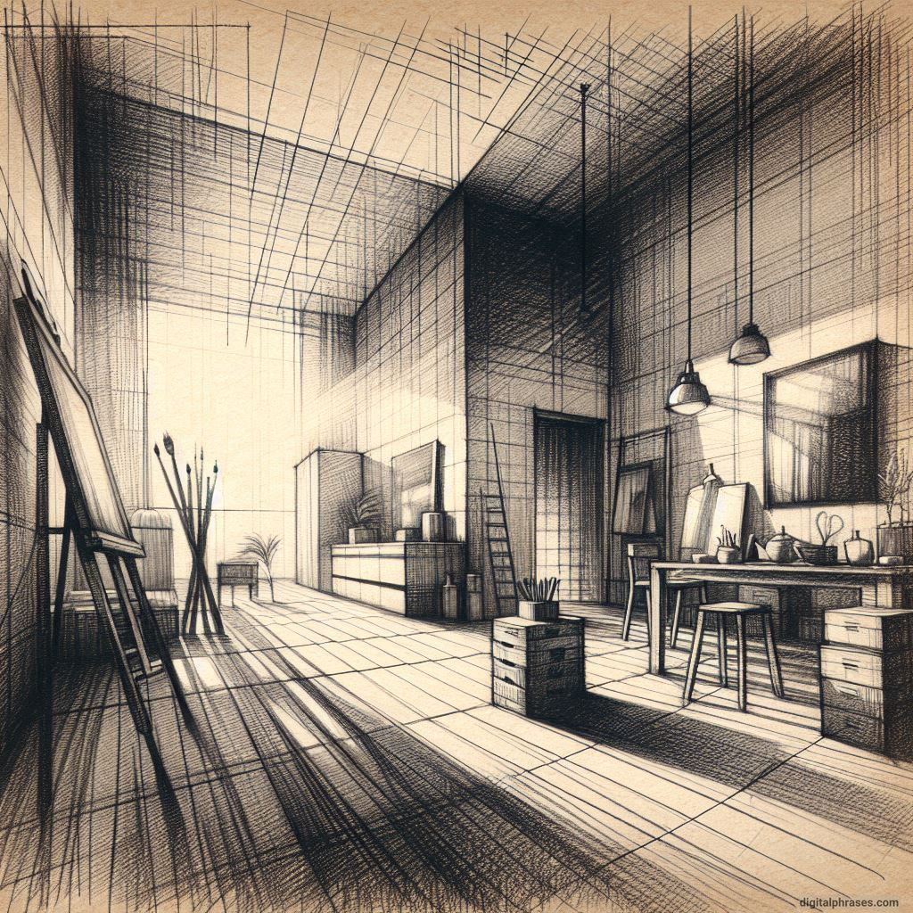 80 One Point Perspective Room/Bedroom Drawings