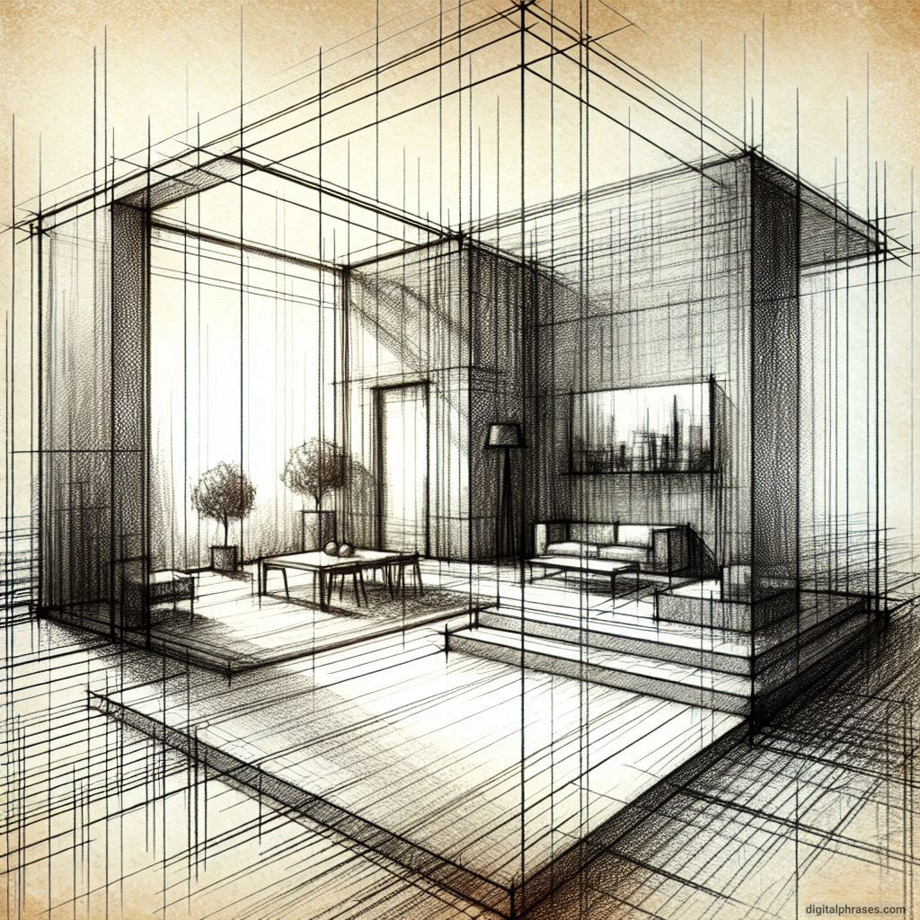 80 One Point Perspective Room/Bedroom Drawings