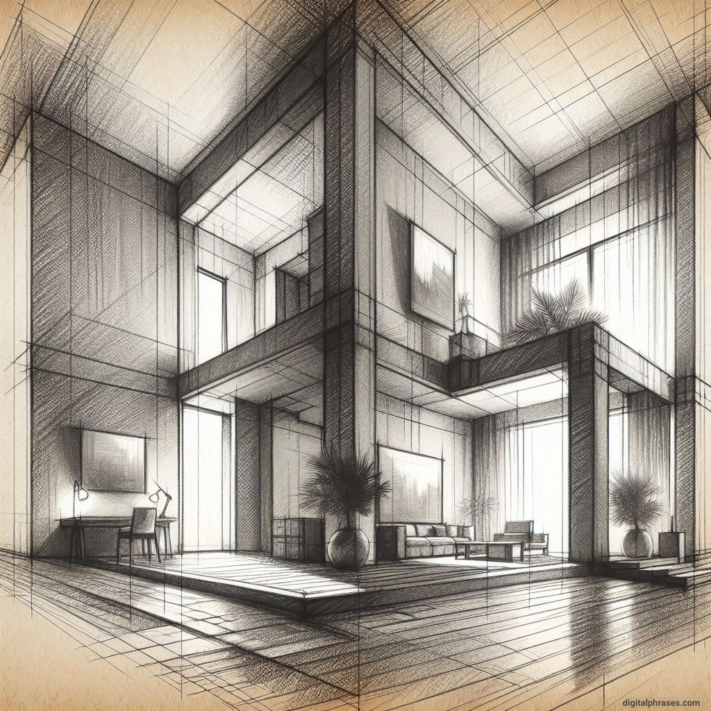 80 One Point Perspective Room/Bedroom Drawings