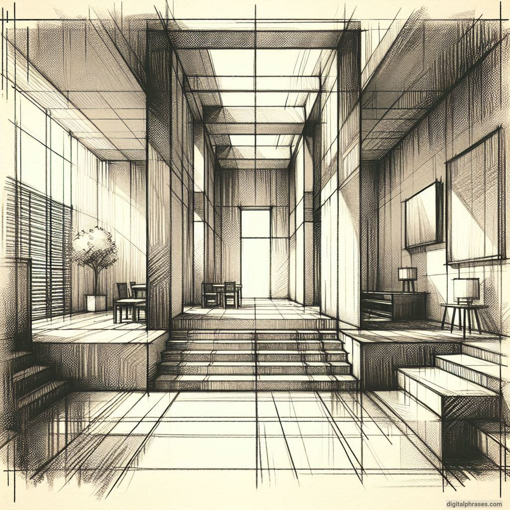 80 One Point Perspective Room/Bedroom Drawings