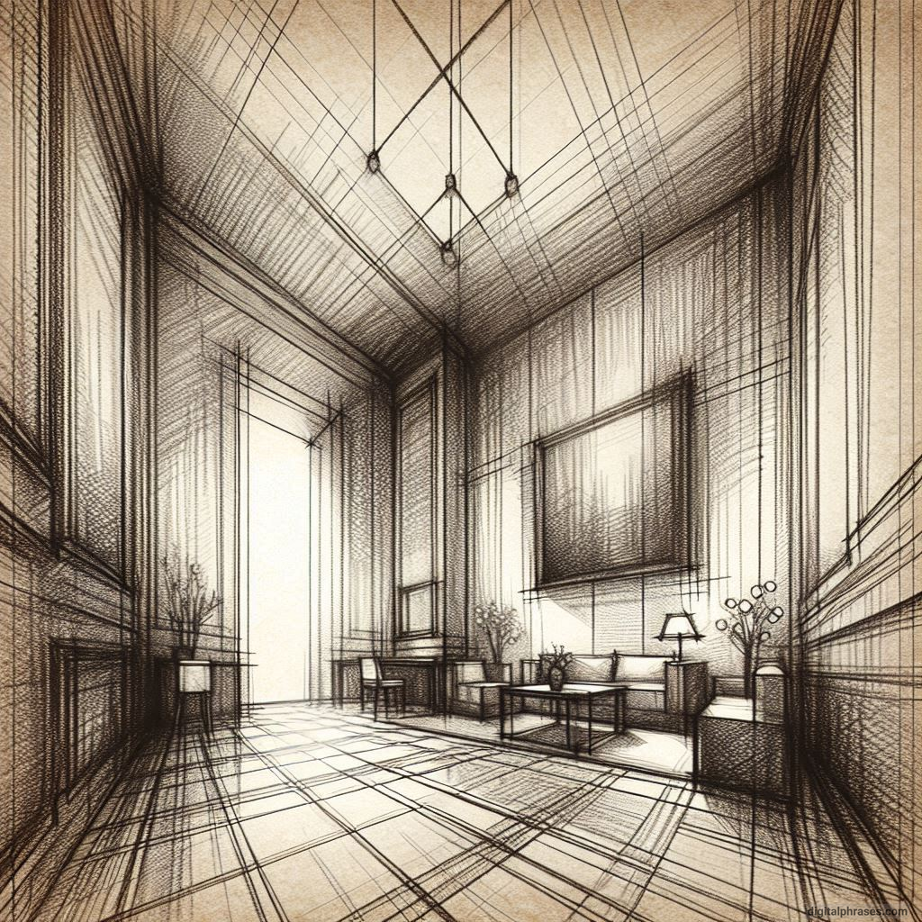 80 One Point Perspective Room/Bedroom Drawings