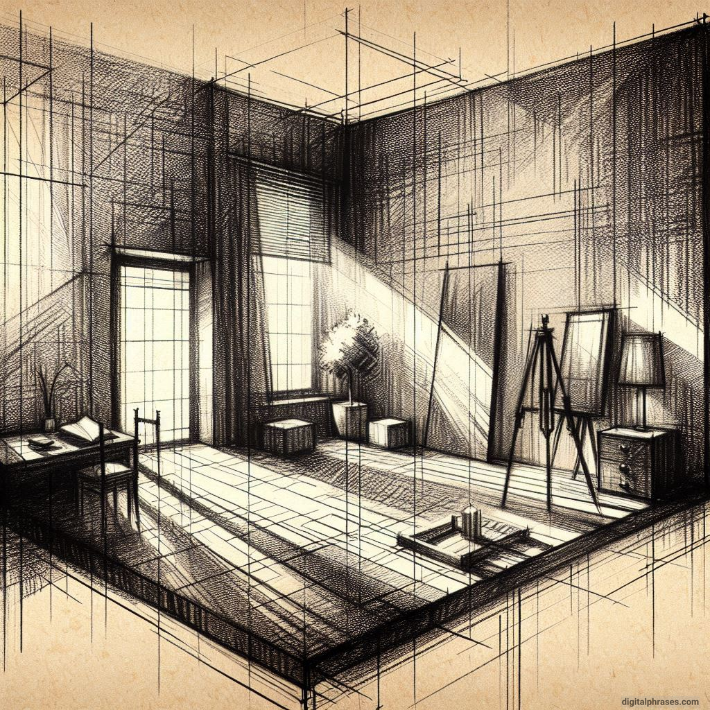 80 One Point Perspective Room/Bedroom Drawings