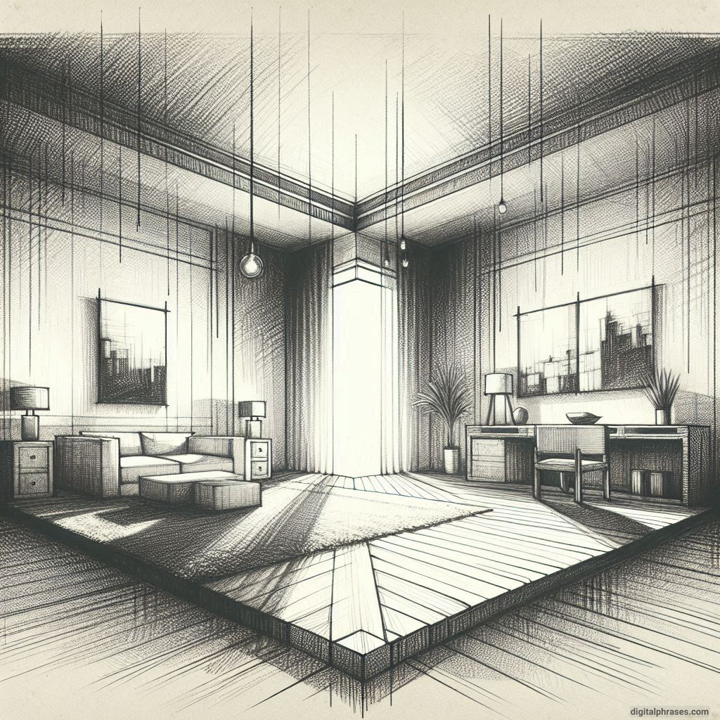 80 One Point Perspective Room/Bedroom Drawings