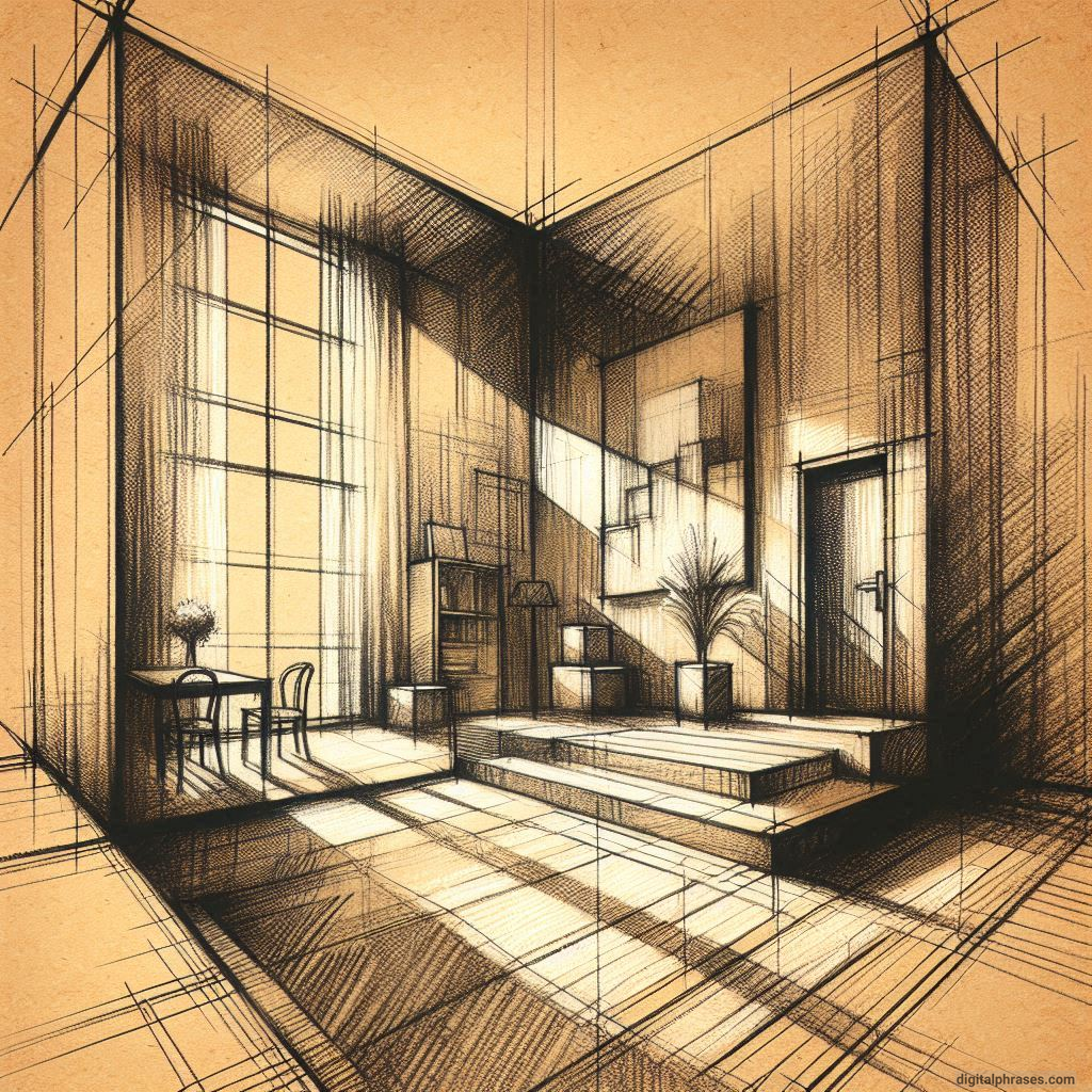 80 One Point Perspective Room/Bedroom Drawings