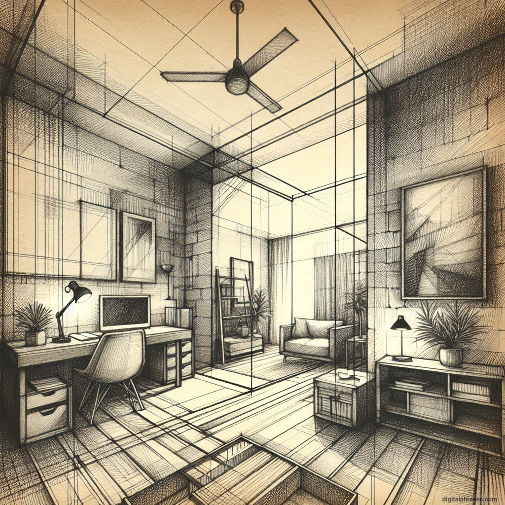 80 One Point Perspective Room/Bedroom Drawings