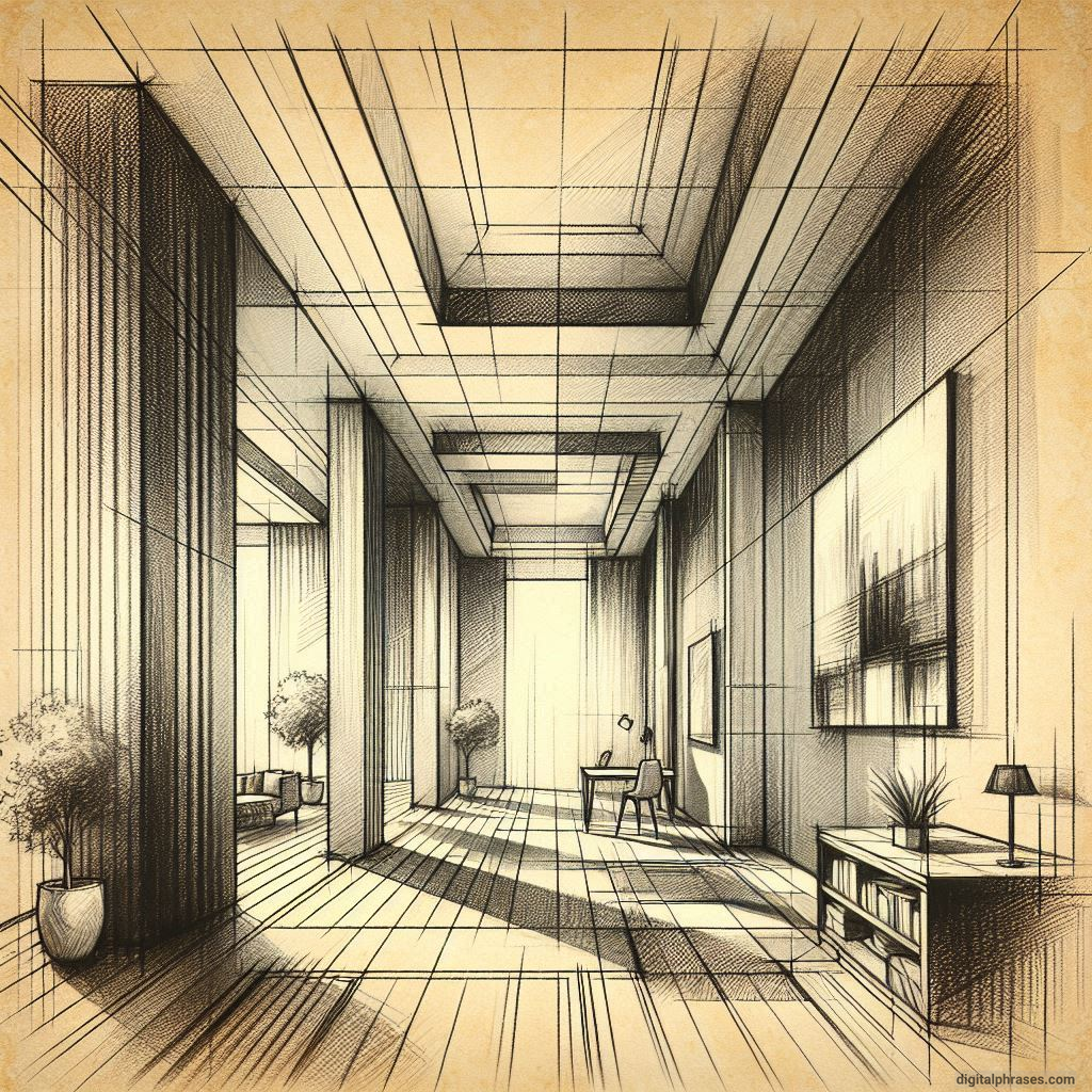 80 One Point Perspective Room/Bedroom Drawings