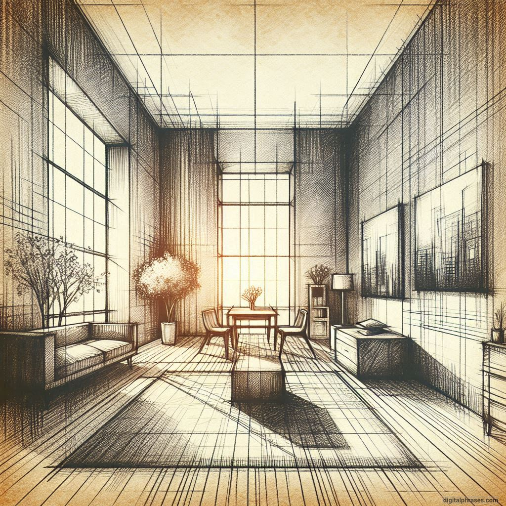 80 One Point Perspective Room/Bedroom Drawings