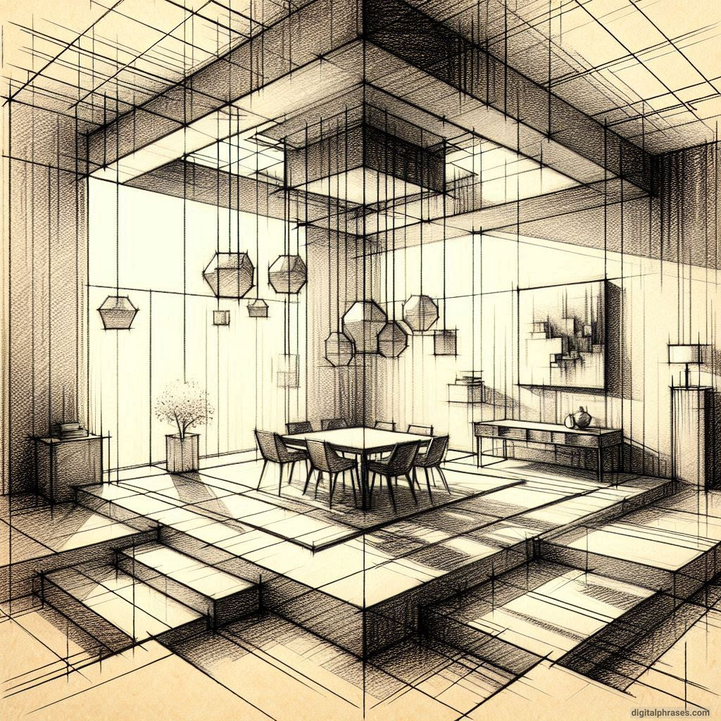 80 One Point Perspective Room/Bedroom Drawings