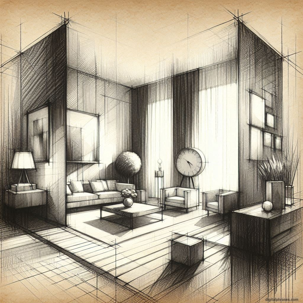 80 One Point Perspective Room/Bedroom Drawings