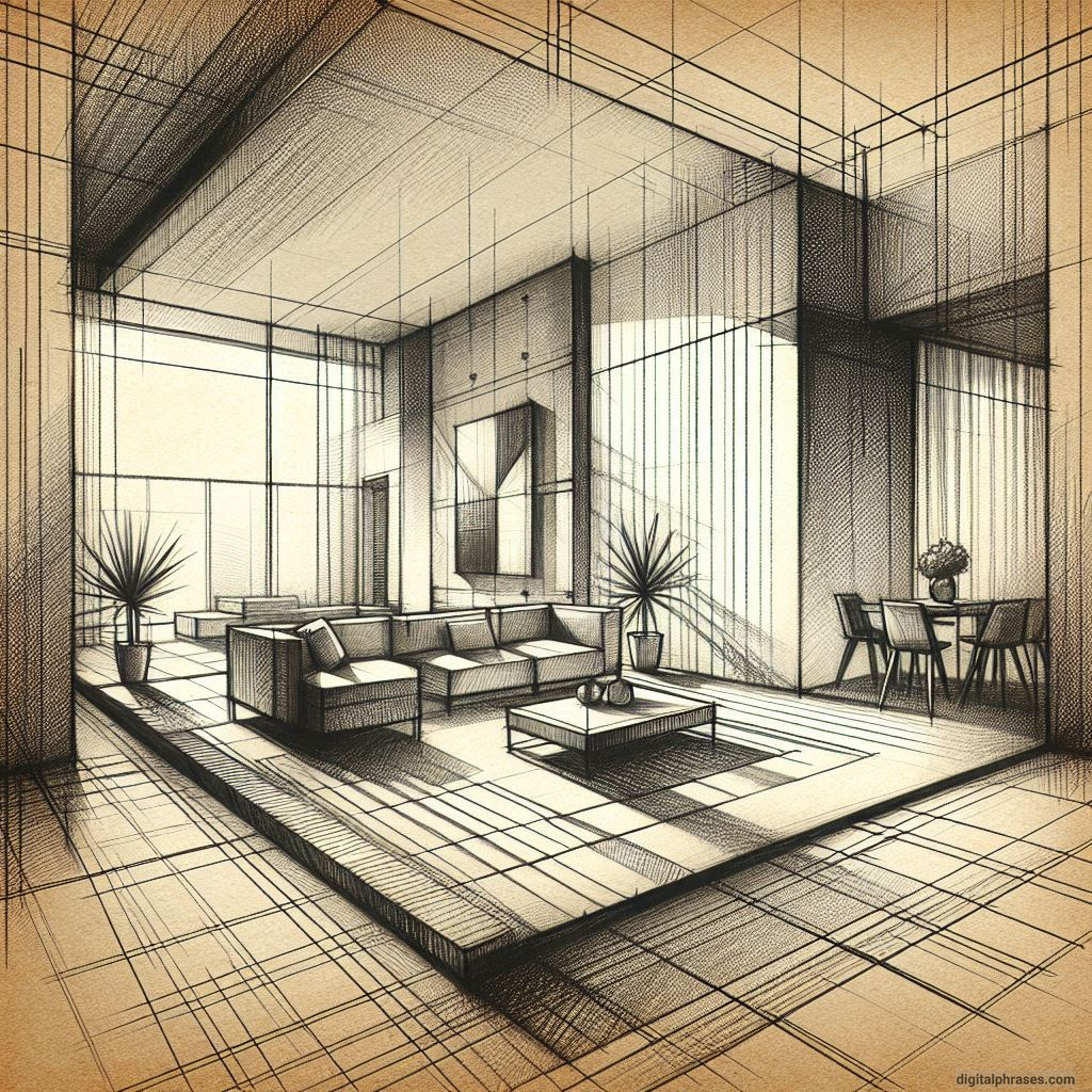 80 One Point Perspective Room/Bedroom Drawings