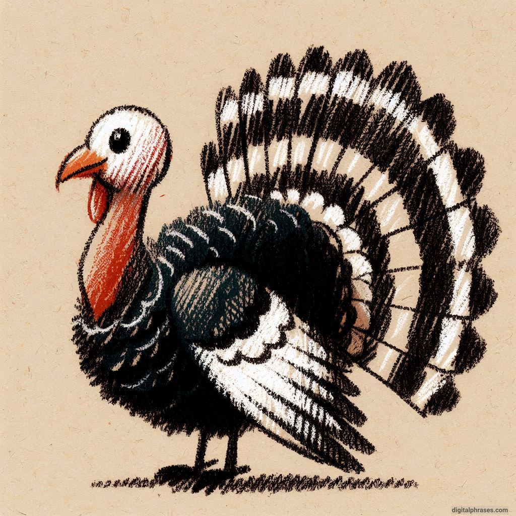 100 Turkey Drawing Ideas (Easy, Difficult, Cute, Funny and Cartoonish)