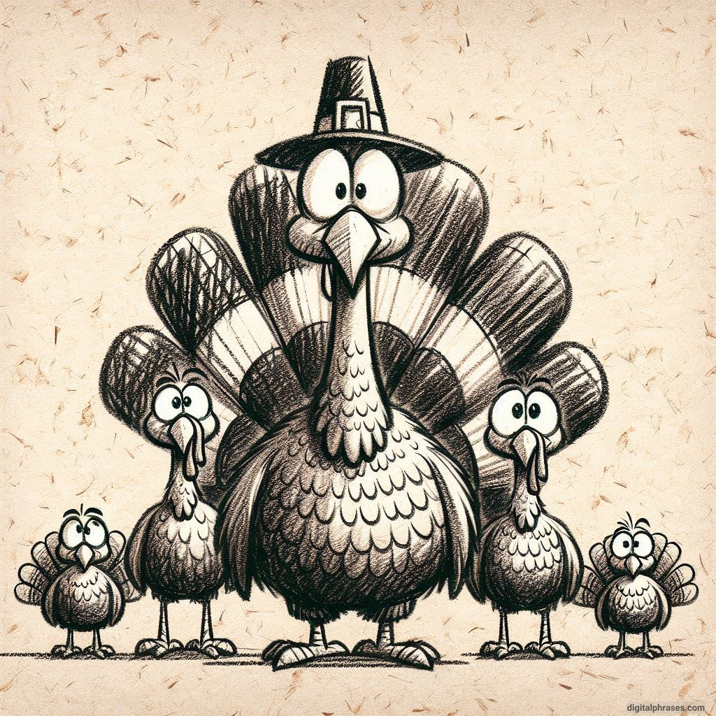 100 Turkey Drawing Ideas (Easy, Difficult, Cute, Funny and Cartoonish)