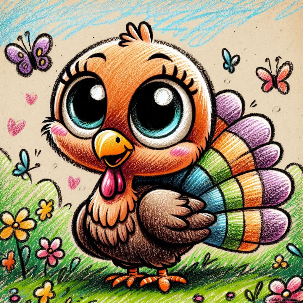 100 Turkey Drawing Ideas (Easy, Difficult, Cute, Funny and Cartoonish)