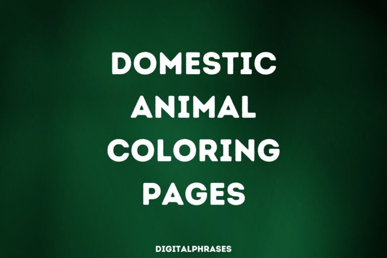 32 Domestic Animal Coloring Pages