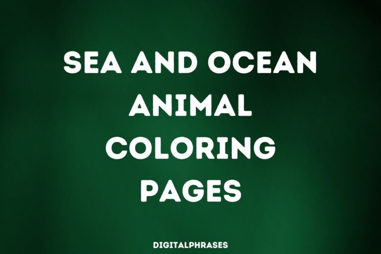 28 Sea and Ocean Animal Coloring Pages