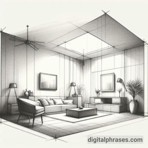 22 Two Point Perspective Drawing Ideas of Rooms and Bedroom Interiors