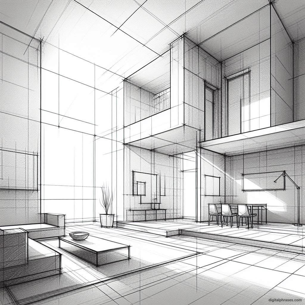 22 Two Point Perspective Drawing Ideas of Rooms and Bedroom Interiors