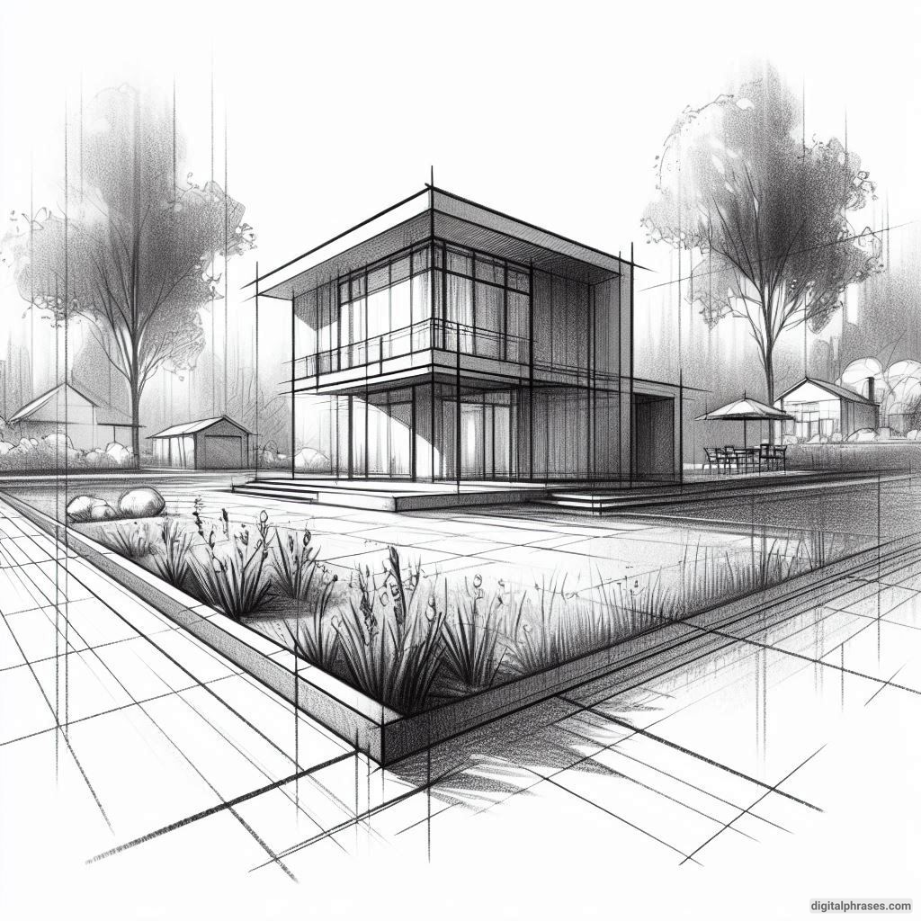 25 Two Point Perspective Drawing Ideas of a House