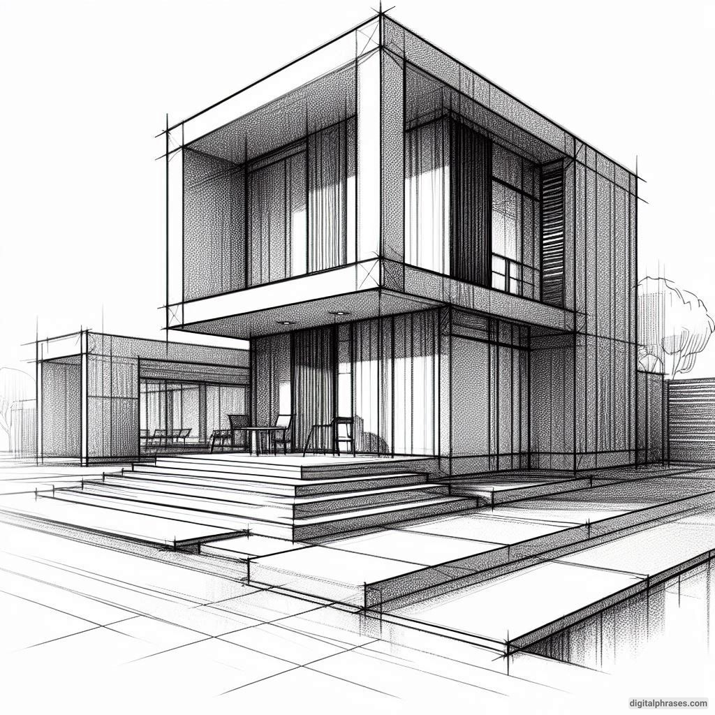 25 Two Point Perspective Drawing Ideas of a House